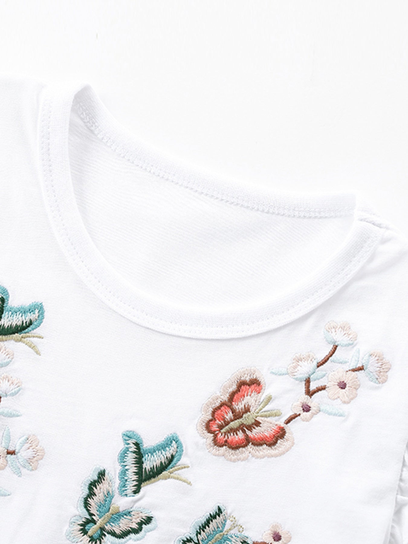 Children's Butterfly Embroidered Tulle Layered Dress