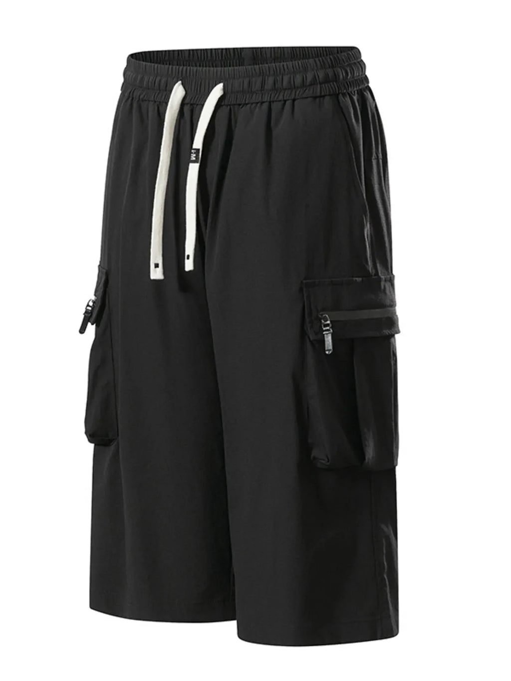 Men's Plus Size Casual Cargo Shorts with Zipper Pockets
