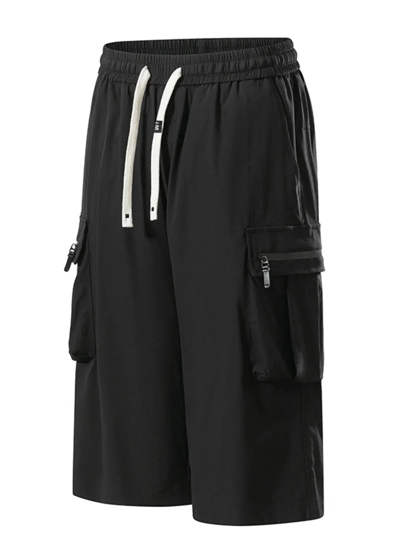 Men's Plus Size Casual Cargo Shorts with Zipper Pockets