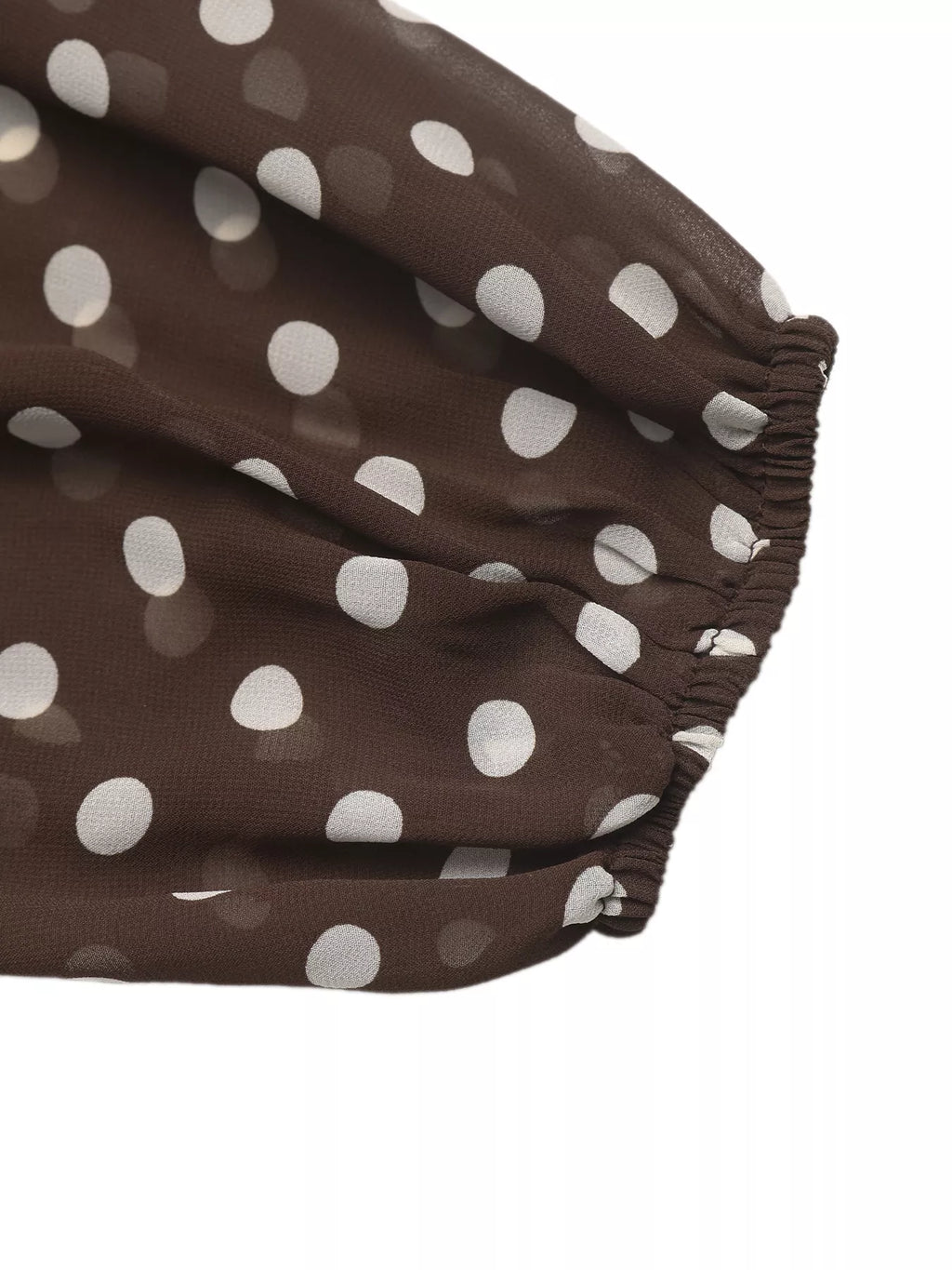 Polka Dot Mock Neck Long Sleeve Blouse