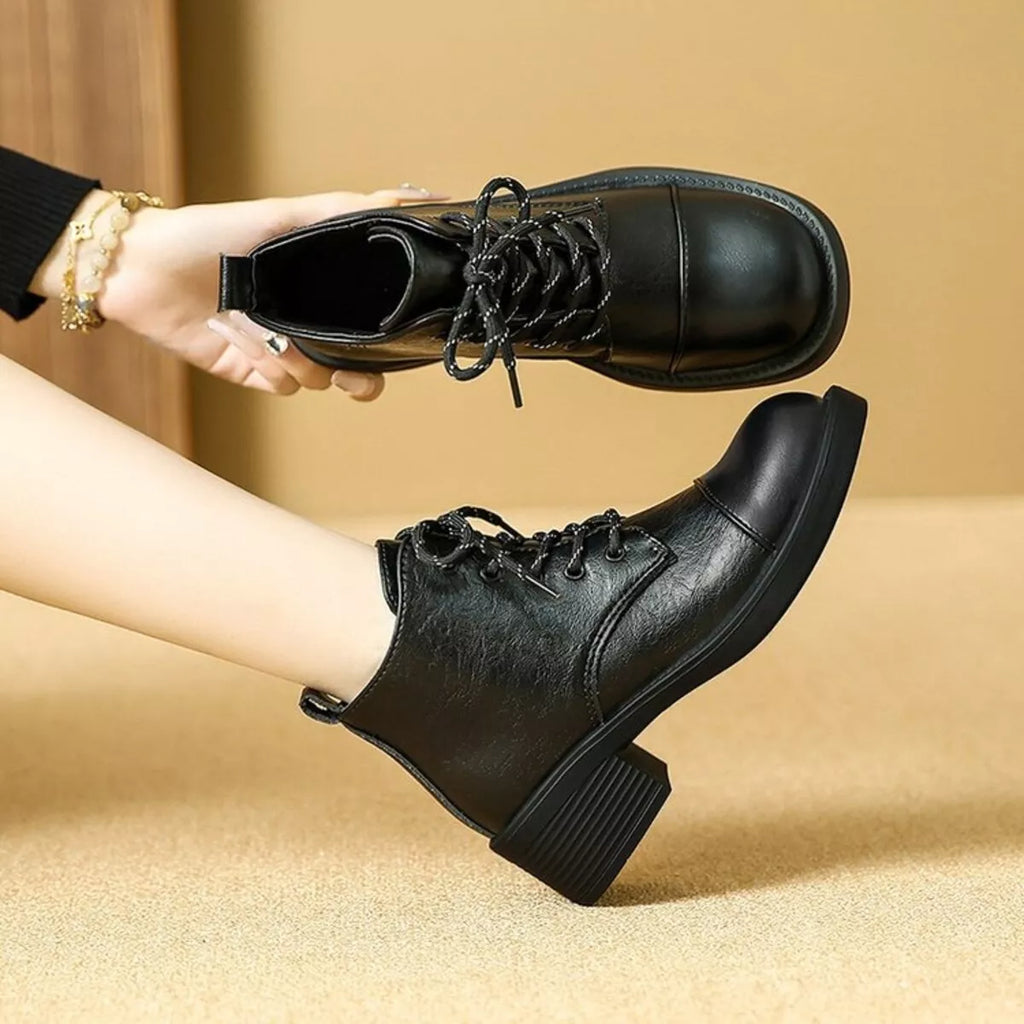 Round Toe Block Heels Boots