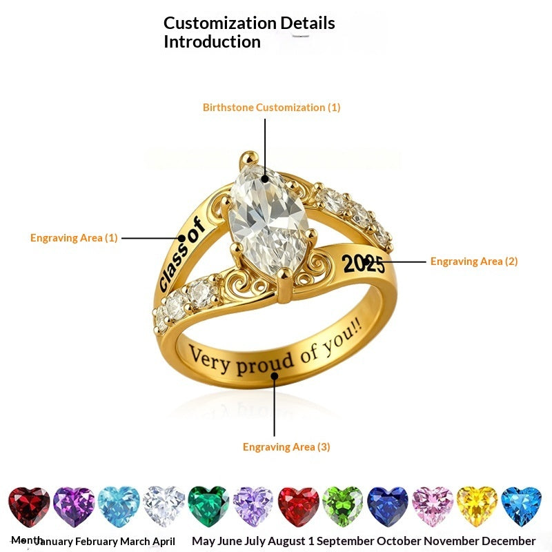 Customized Women's Graduation Ring