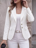 Full Size Lapel Collar Long Sleeve Blazer Plus Size