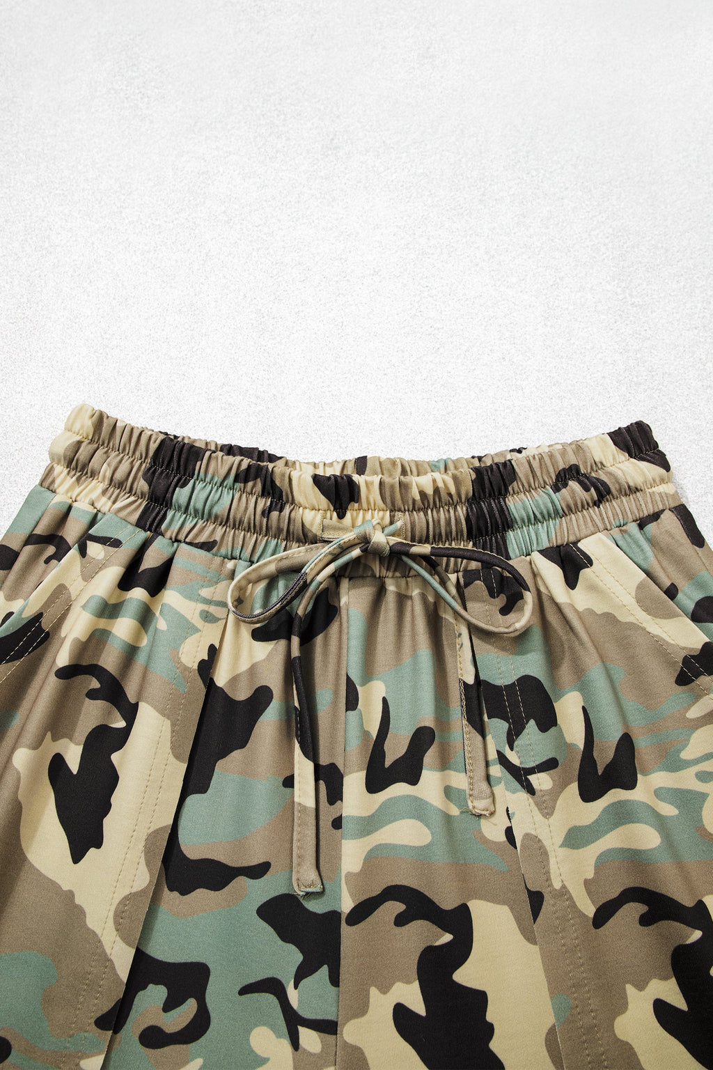 Multicolour Camouflage Print Street Fashion Drawstring Shift Pants