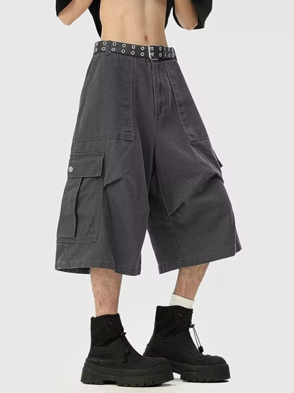 Men's Loose Fit Cargo Cropped Pants
