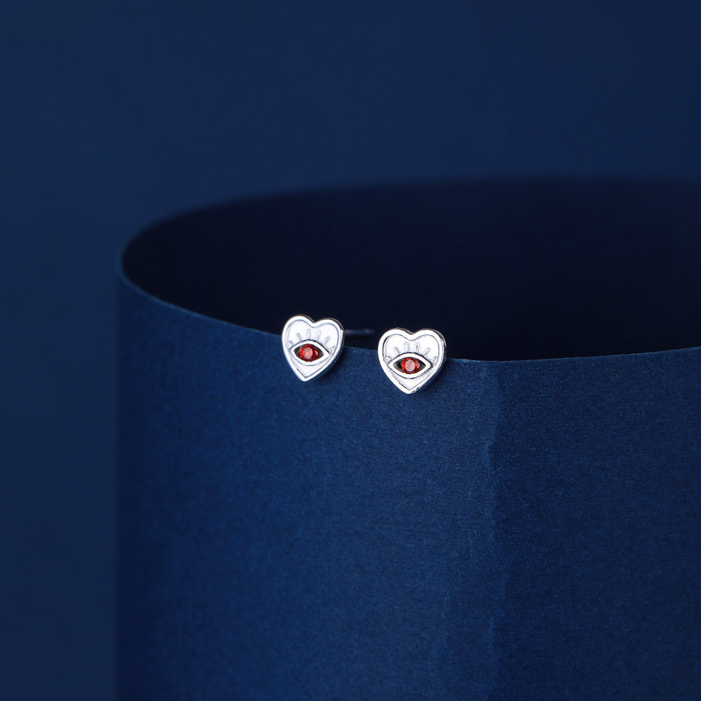 Exquisite Sterling Silver Heart-shaped Earrings