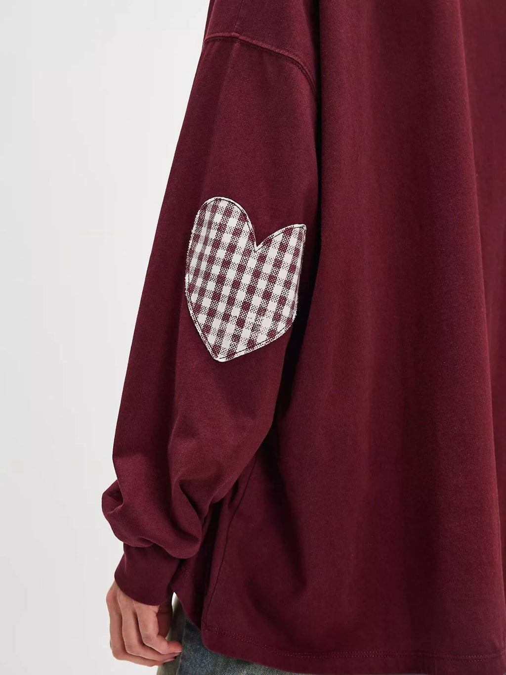 Heart Patch Long Sleeve Sweatshirt