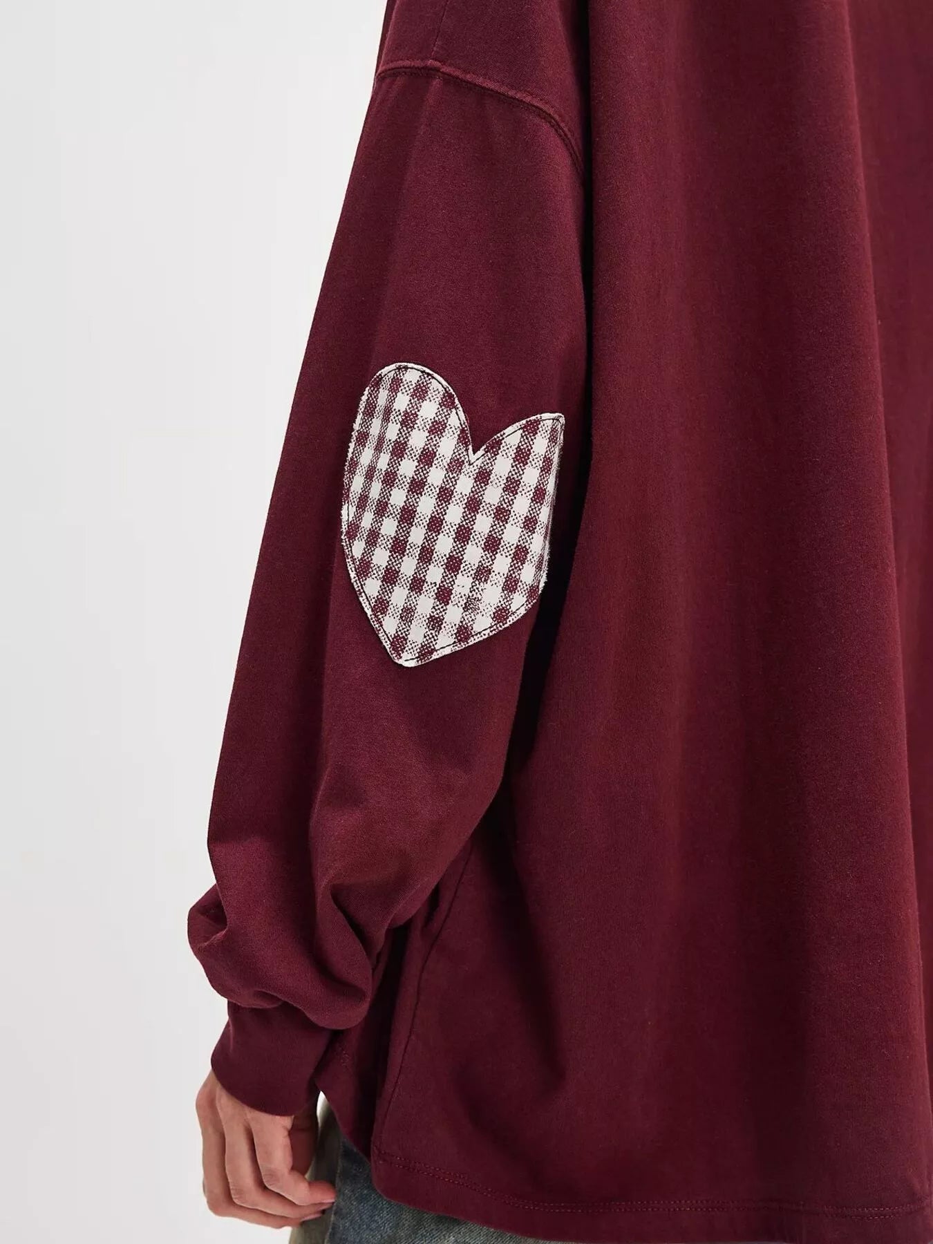 Heart Patch Long Sleeve Sweatshirt