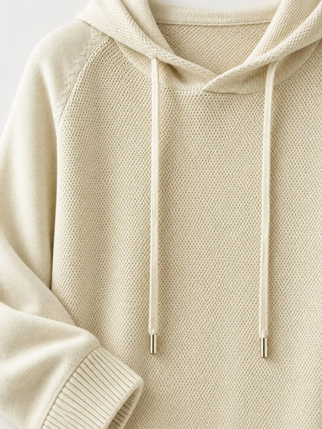 Drawstring Long Sleeve Hooded Knit Sweater