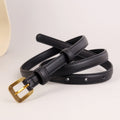 Leather Skinny Belt with Buckle