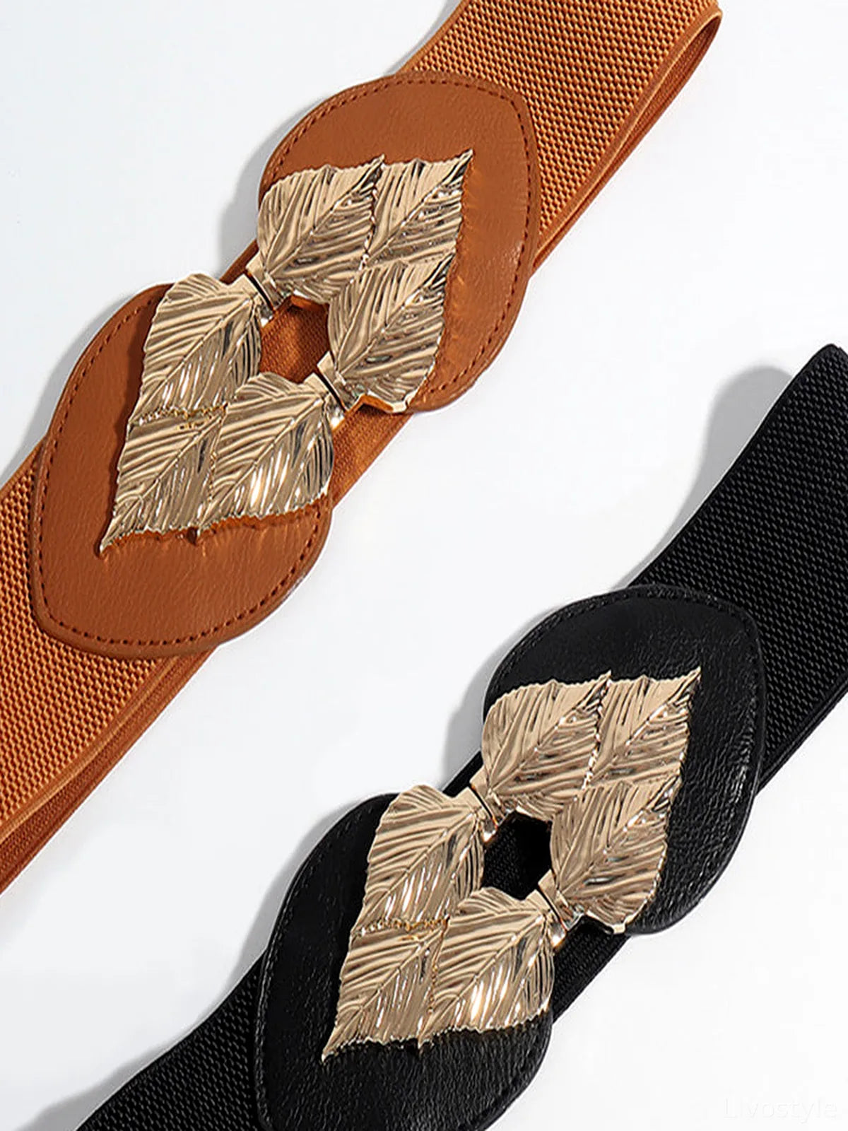 Alloy Leaf Buckle Elastic Belt