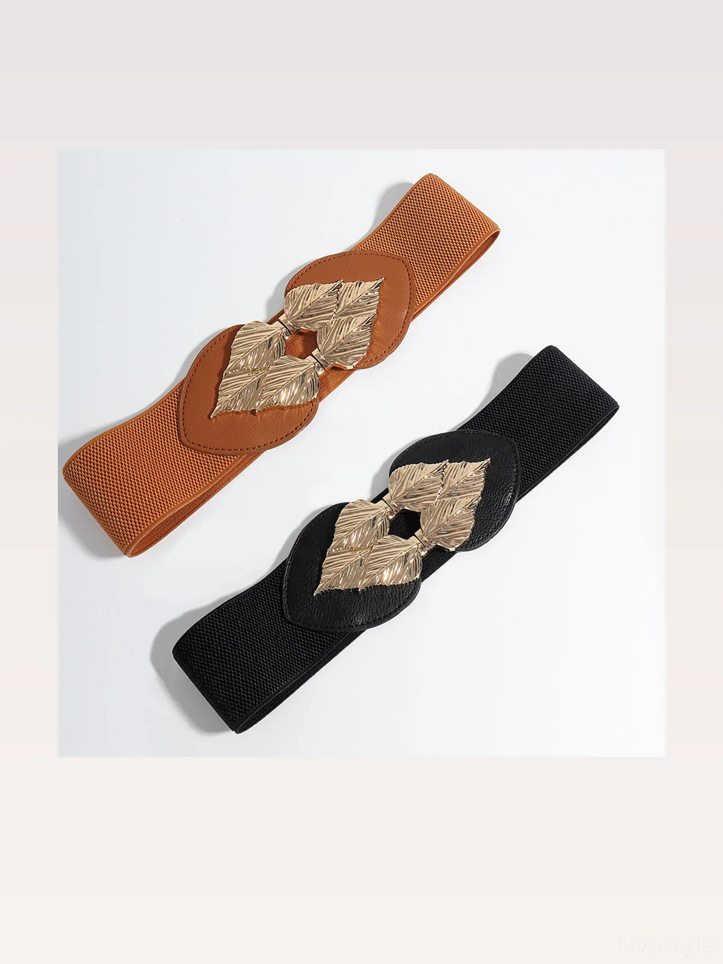 Alloy Leaf Buckle Elastic Belt