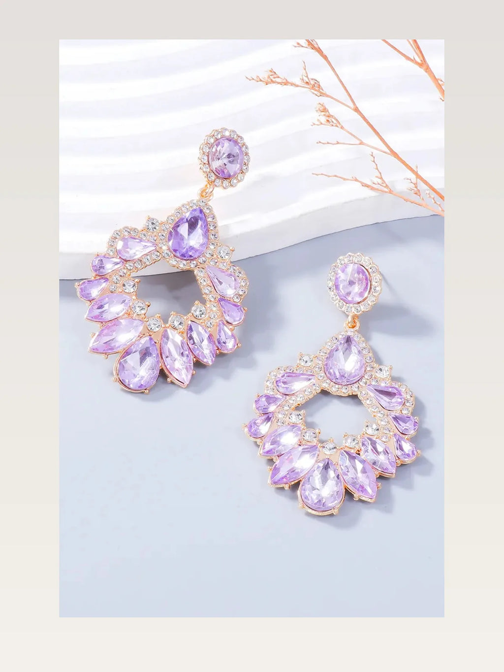 Alloy Rhinestone Chandelier Dangle Earrings