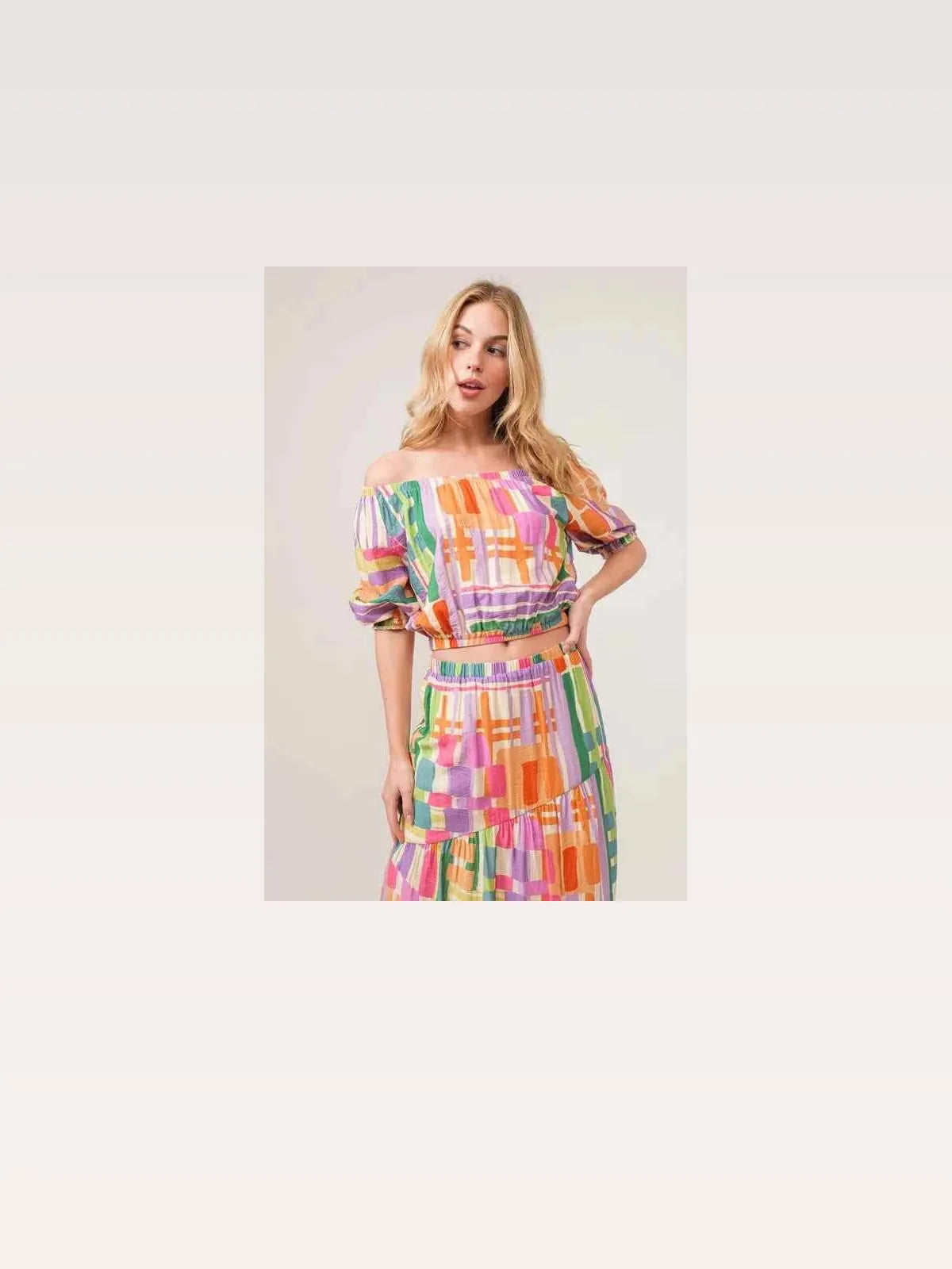 Asymmetric Geo Print Tiered Maxi Skirt