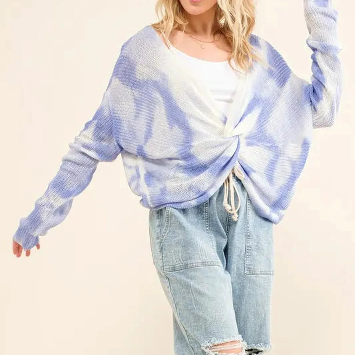 Tie Dye Twisted Knit Sweater
