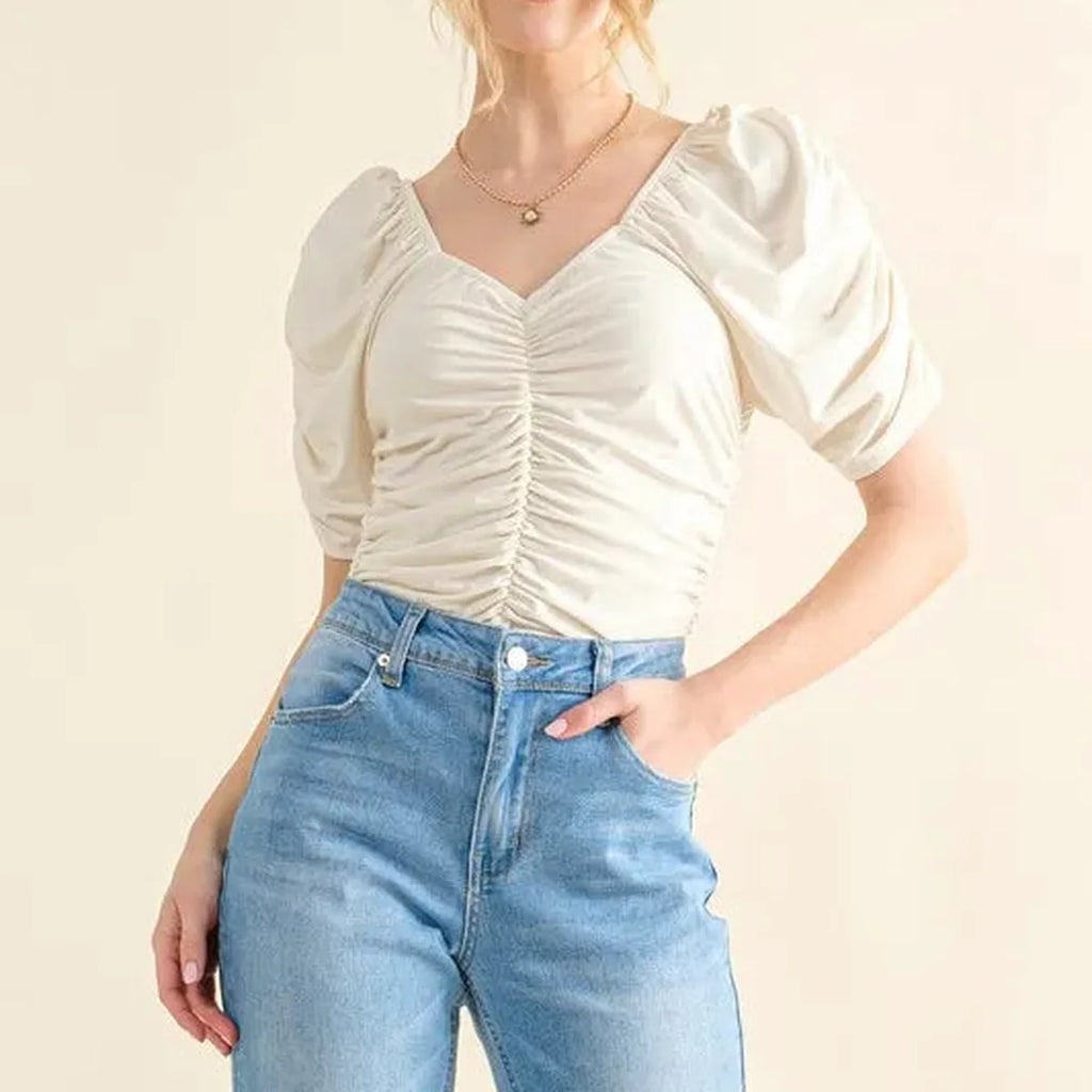 Ruched Soft Jersey Bodysuit