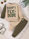 Children's Letter Round Neck Top and Pants Set