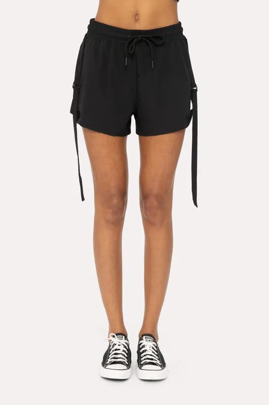 Ripstop Drawstring Waist Athleisure Shorts