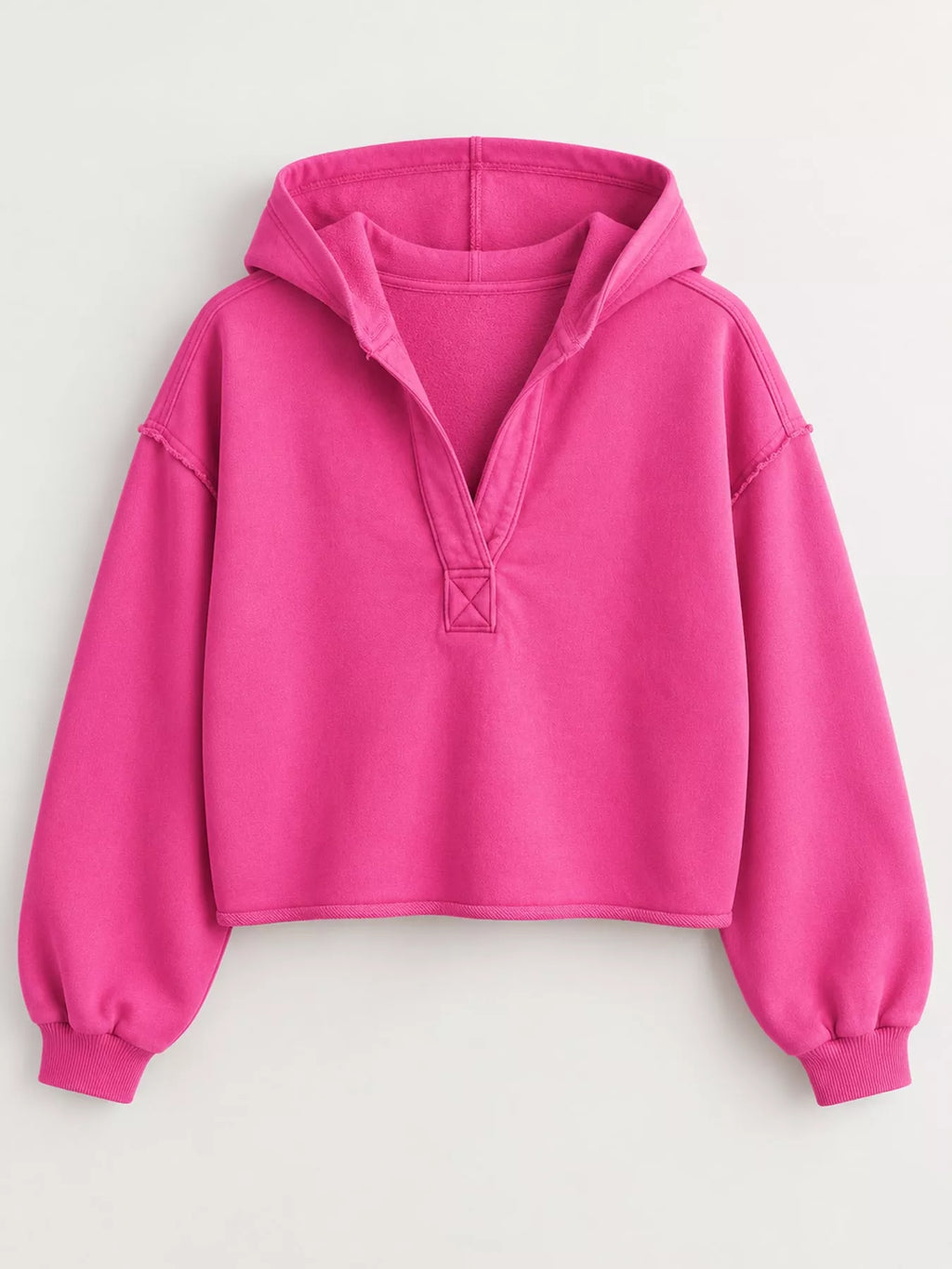 Dropped Shoulder Cropped Hoodie