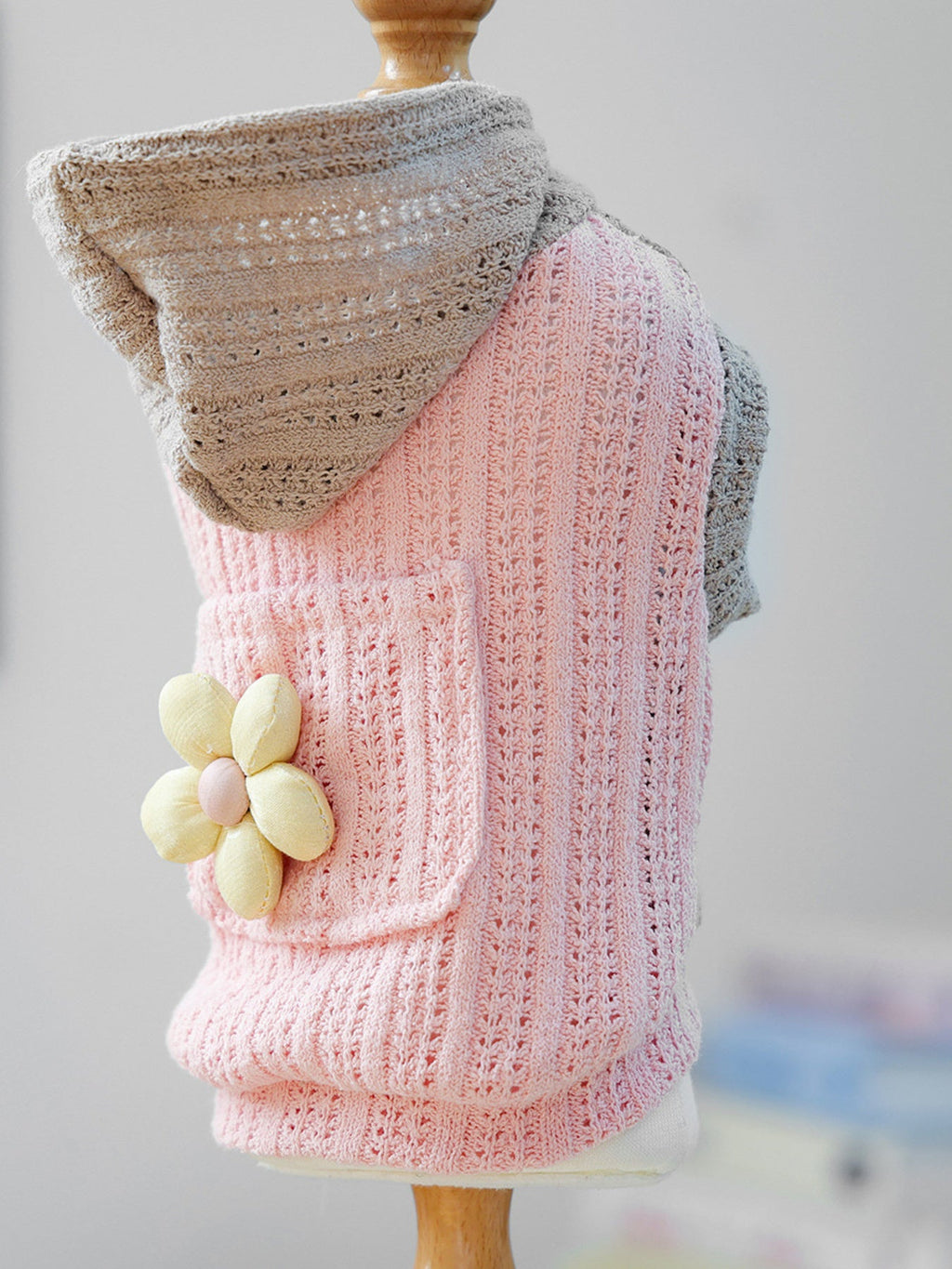 Flower Knitted Pet Hoodie
