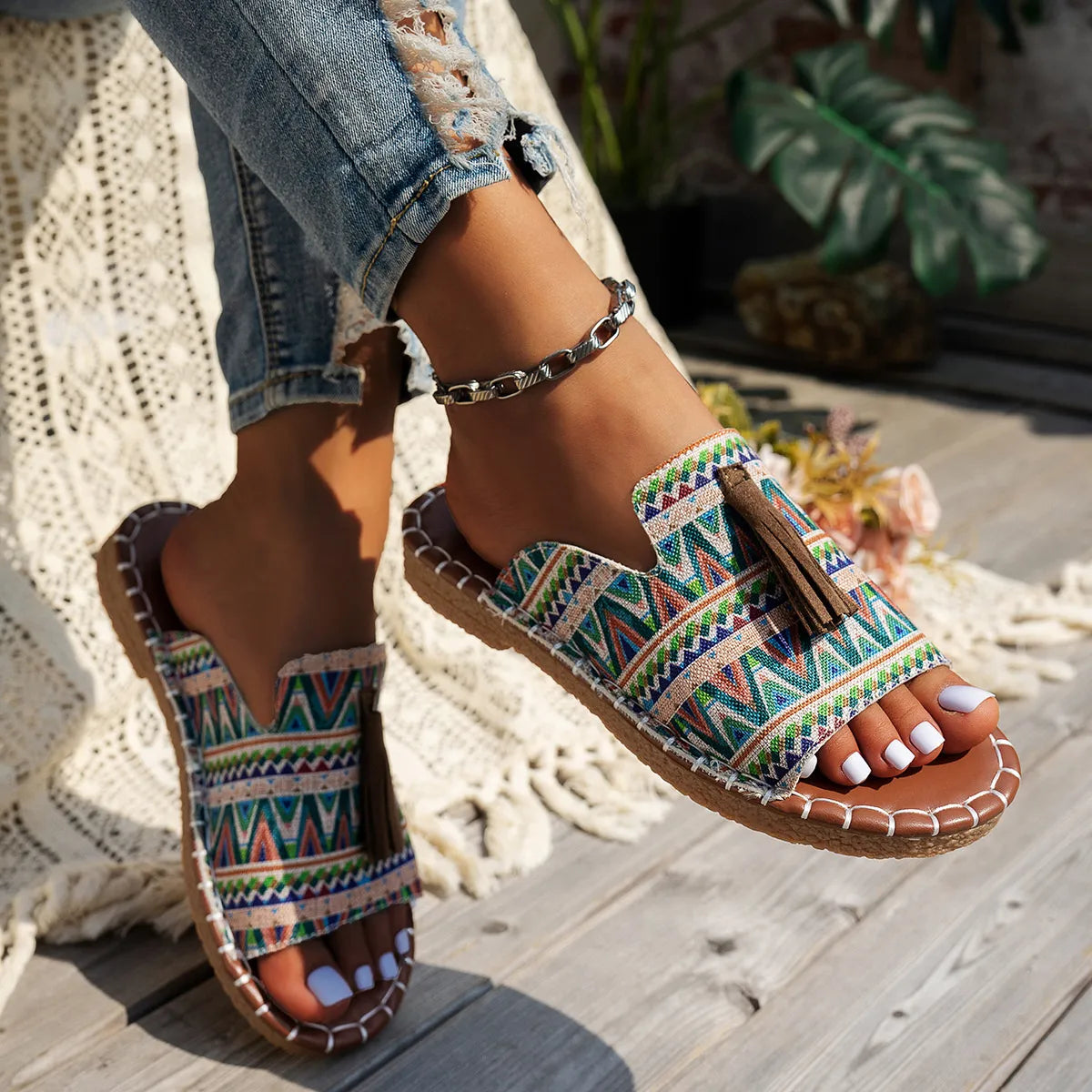 Tassel Open Toe Sandals
