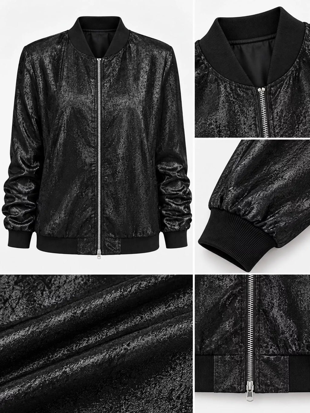 Full Size Zip Up Long Sleeve Jacket Plus Size
