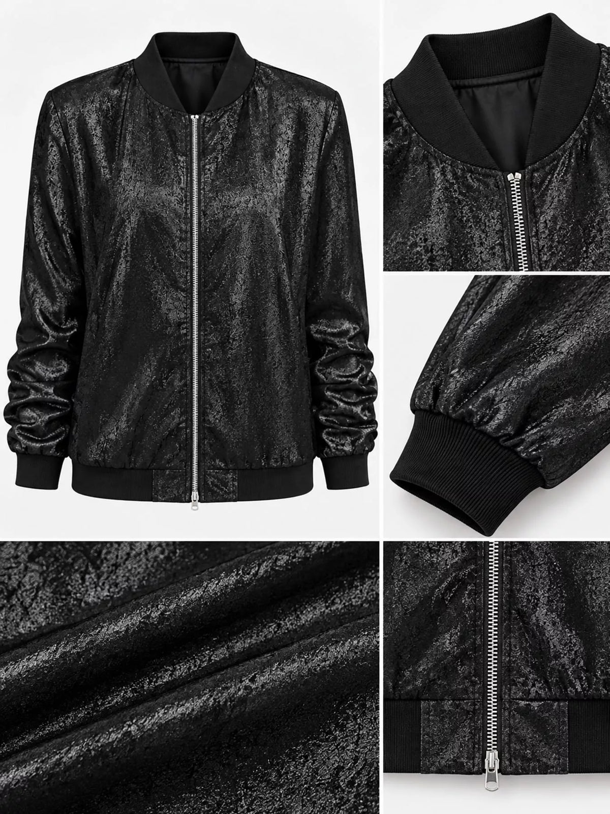 Full Size Zip Up Long Sleeve Jacket Plus Size