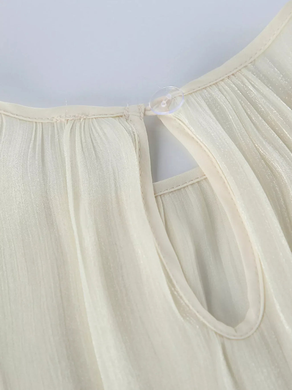 Metallic Sheen Blouse with Tie Detail