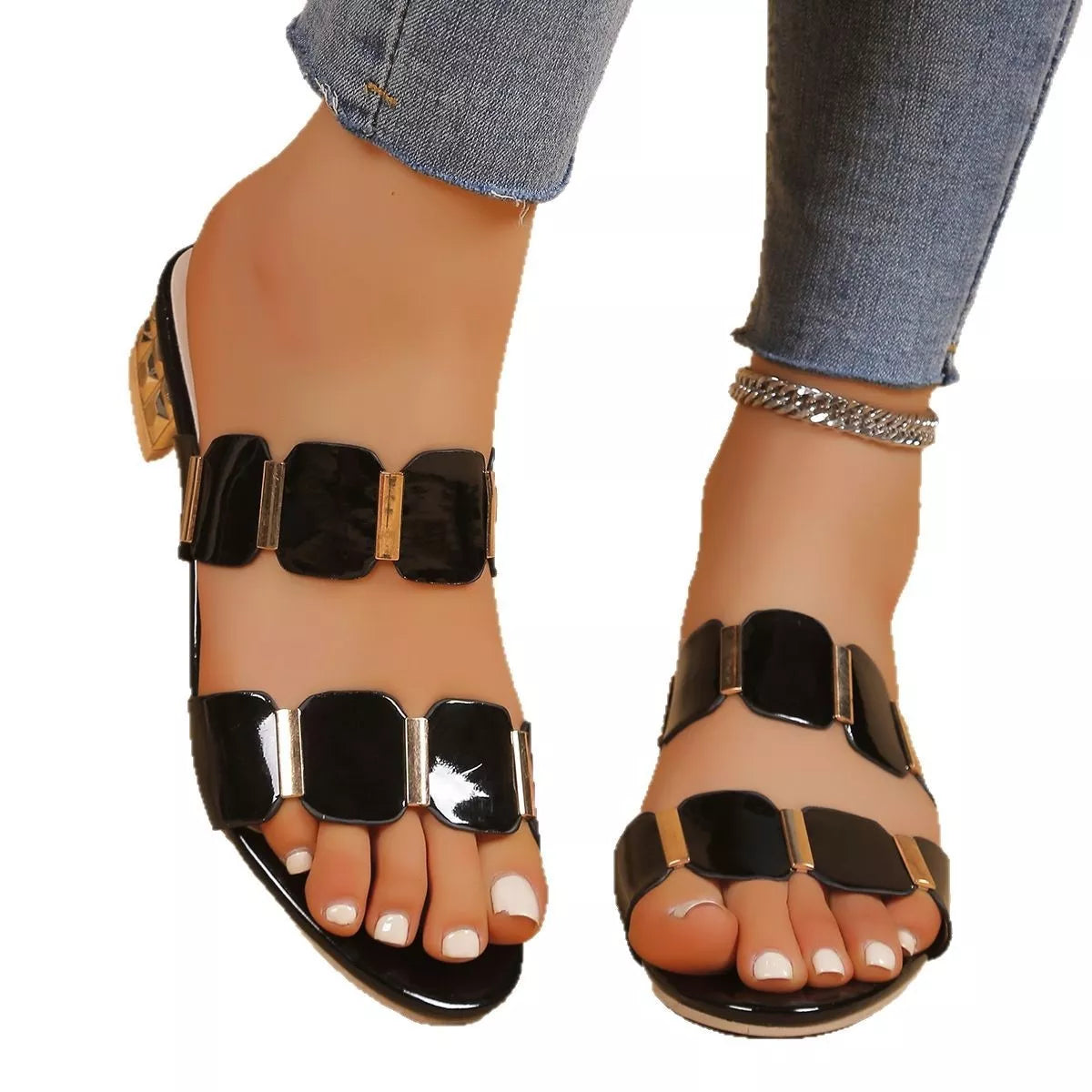 Open Toe Block Heels Sandals