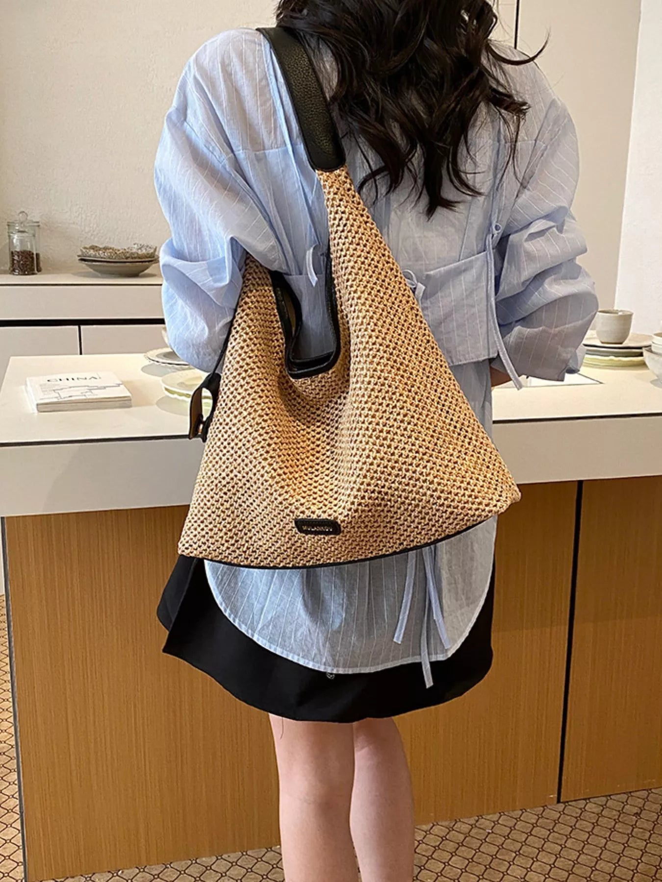 Woven Straw Shoulder Bag