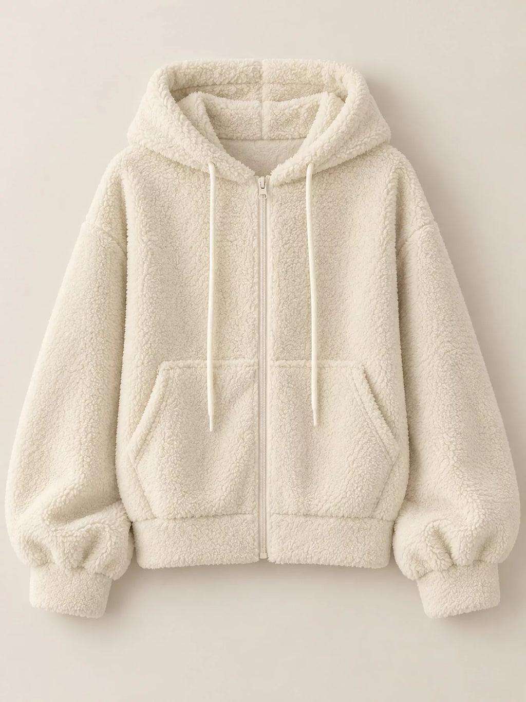 Oversized Sherpa Zip-Up Hoodie