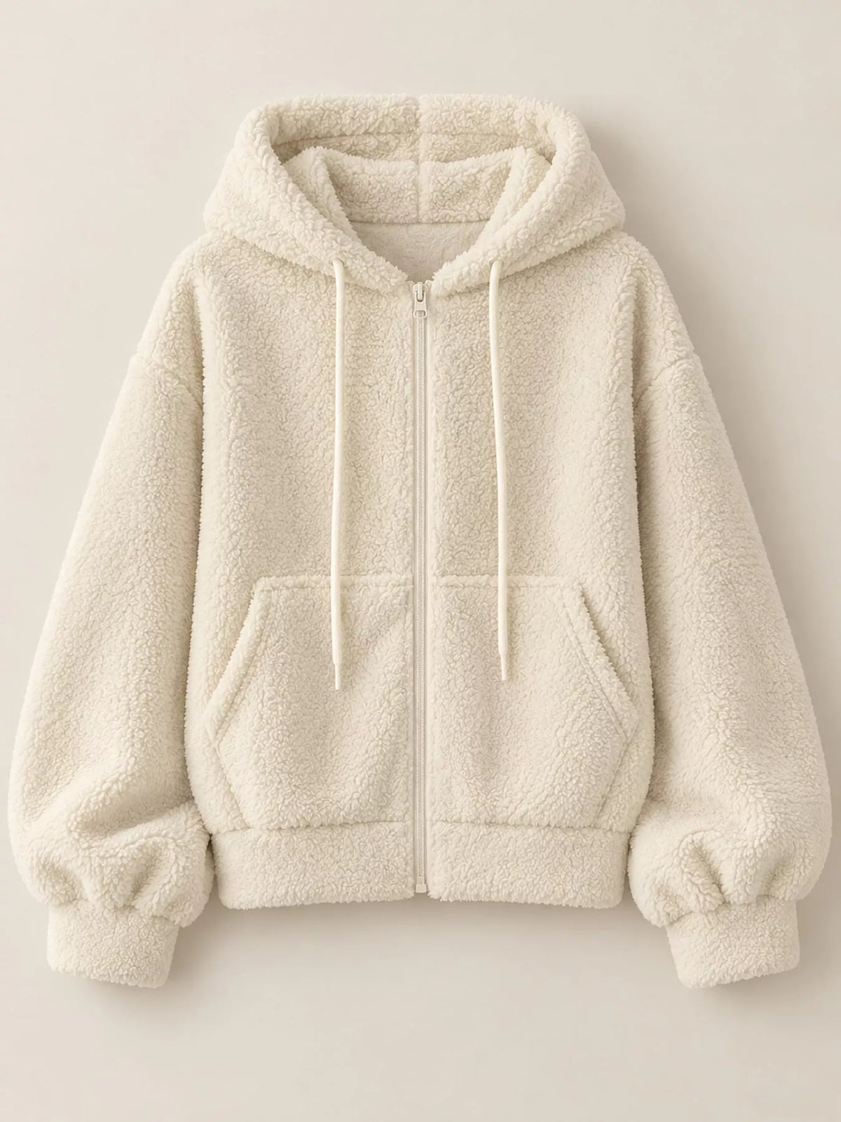 Oversized Sherpa Zip-Up Hoodie