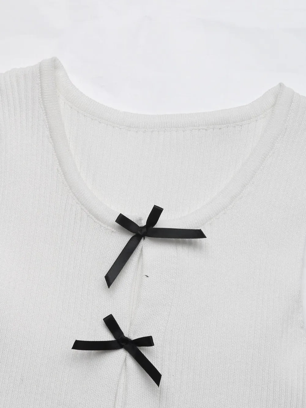 Bow Front Round Neck Stretch Tank Top