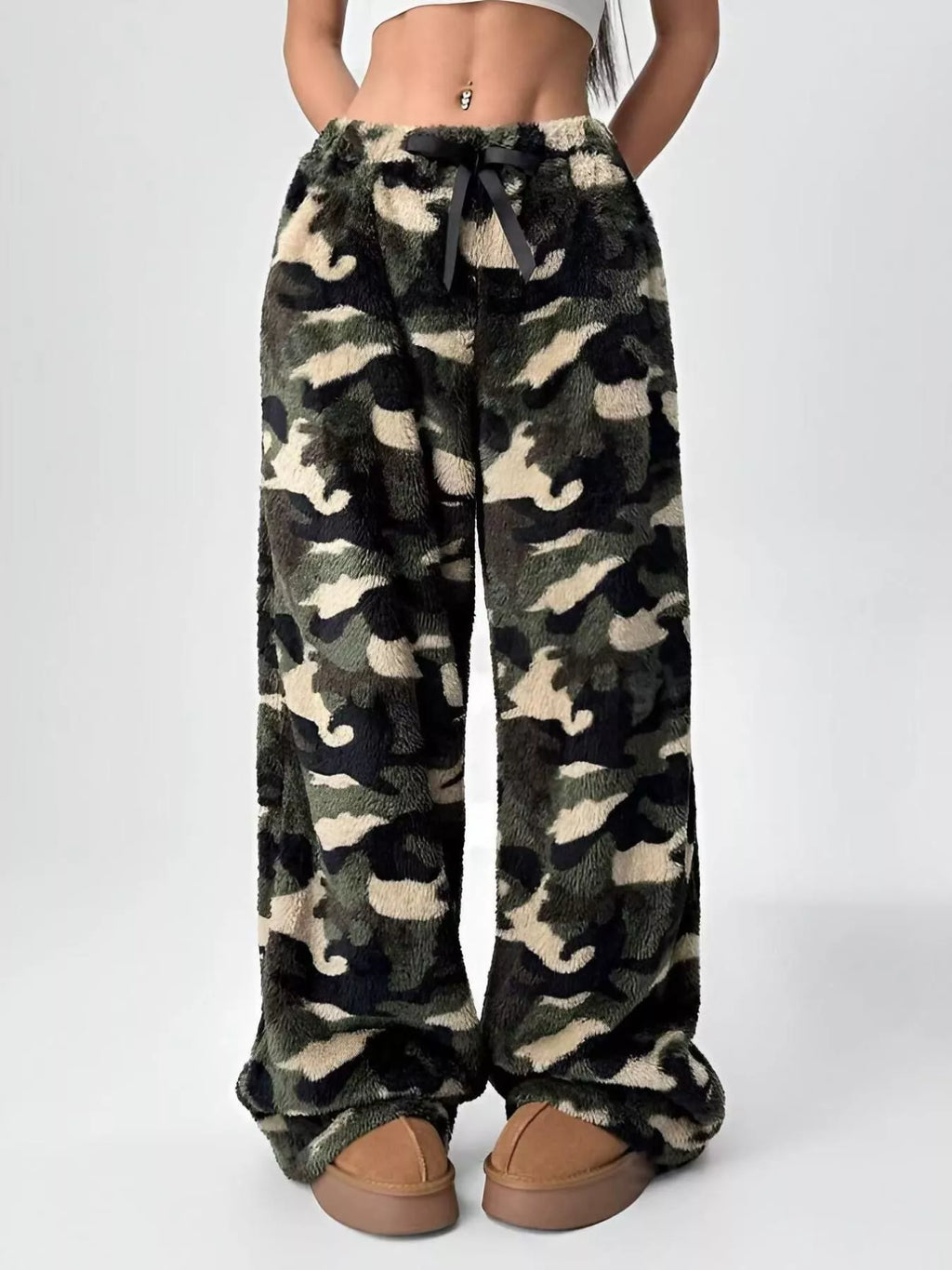 Drawstring Wide Leg Pants