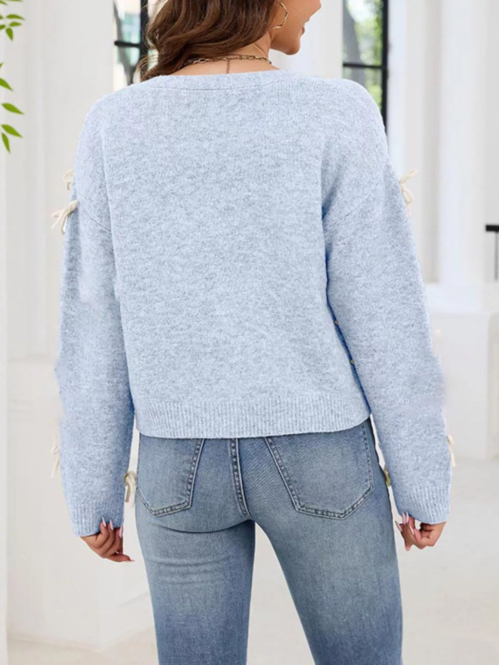 Bow Button Up Cardigan