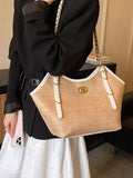 Contrast Trim Adjustable Strap Shoulder Bag