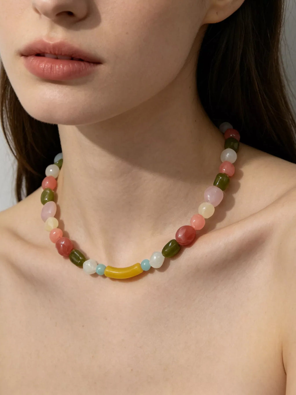 Colorful Beaded Choker Necklace