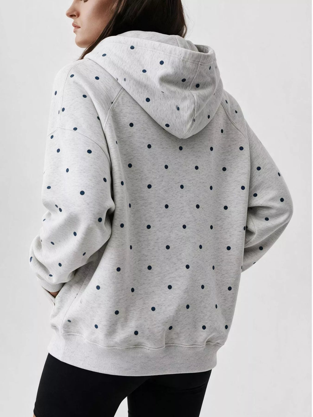 Polka Dot Raglan Sleeve Hoodie