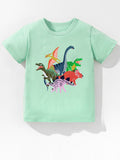 Children's Dinosaur Crew Neck Short Sleeve T-Shirt