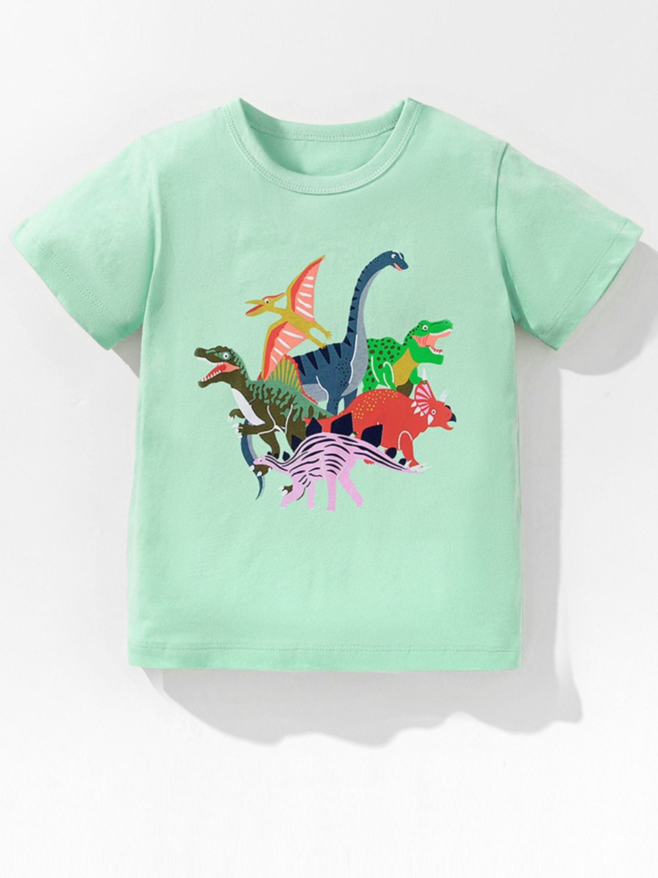 Children's Dinosaur Crew Neck Short Sleeve T-Shirt