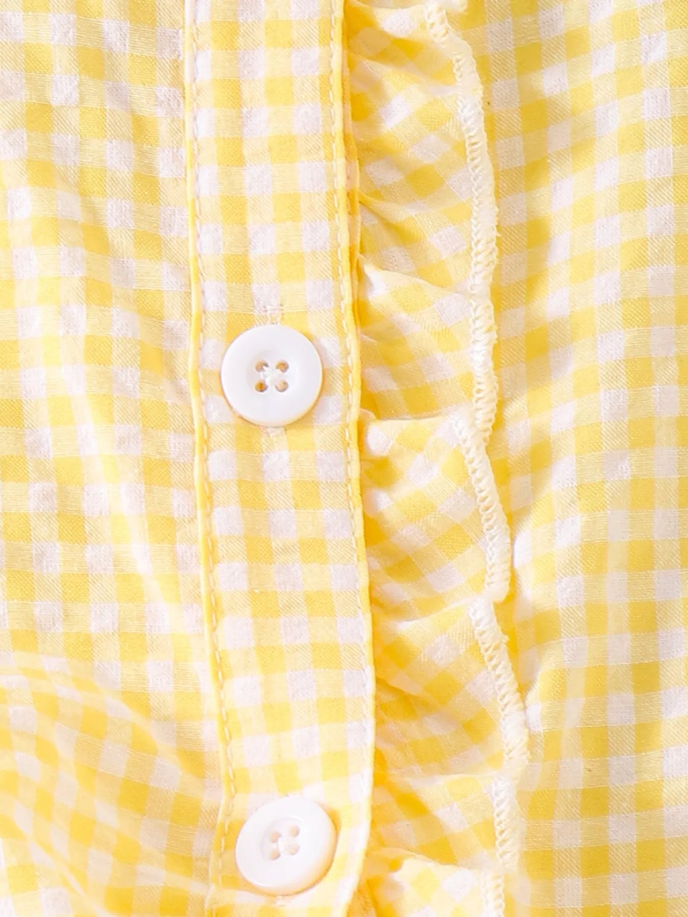 Children's Gingham Ruffle Collar Sleeveless Shirt