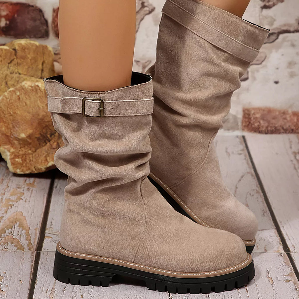 Buckle Accent Slouch Boots