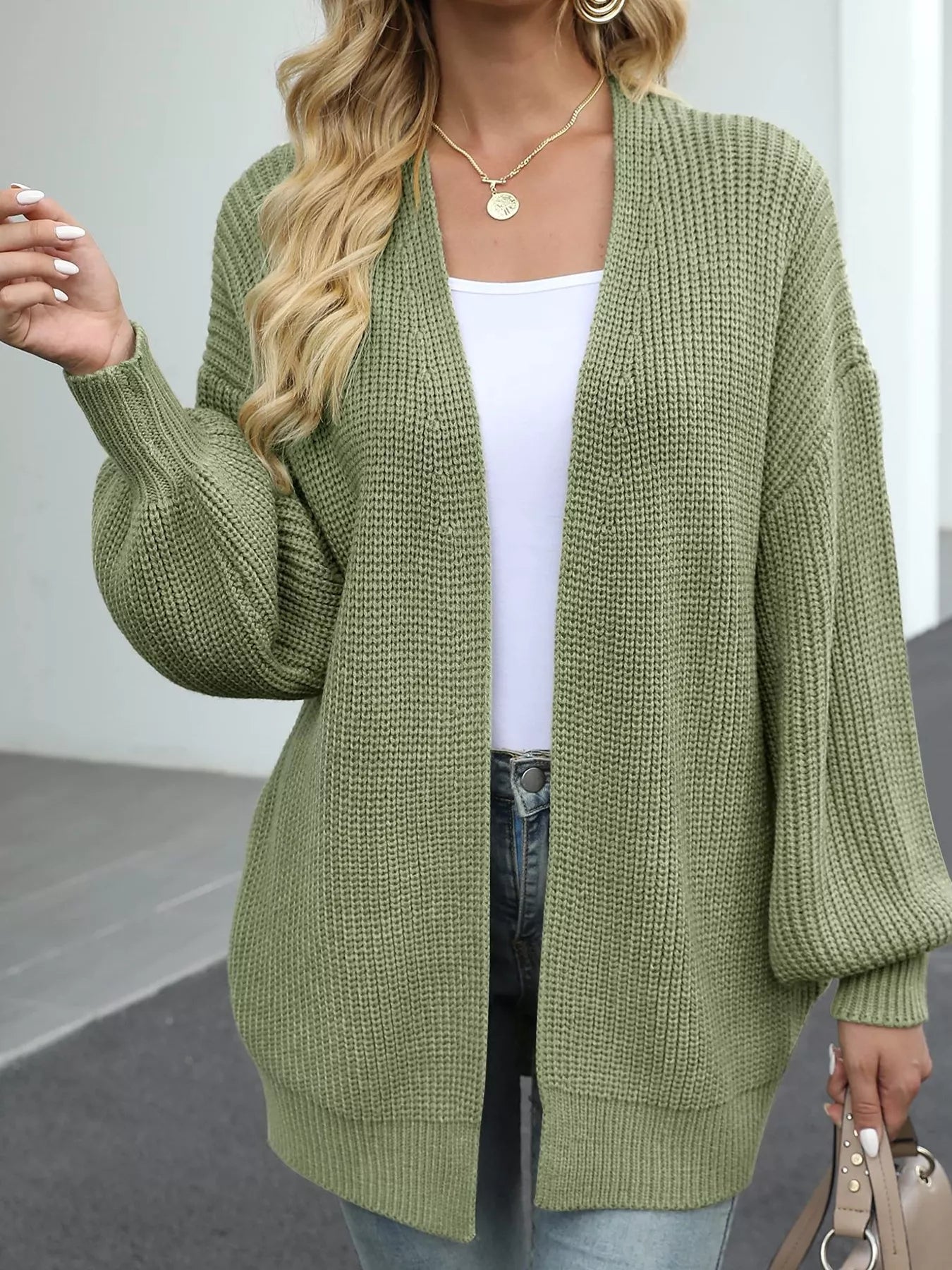 Chunky Knit Open Front Cardigan