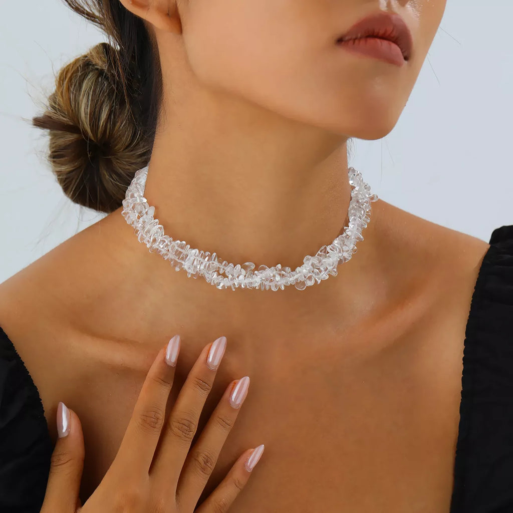 Irregular Glass Choker Necklace