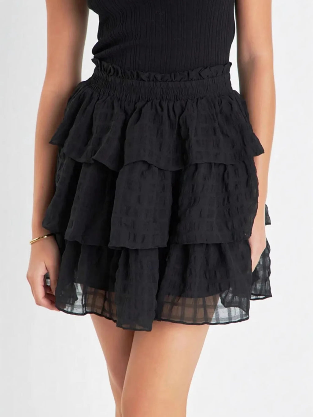 Ruffle Layered Mini Skirt