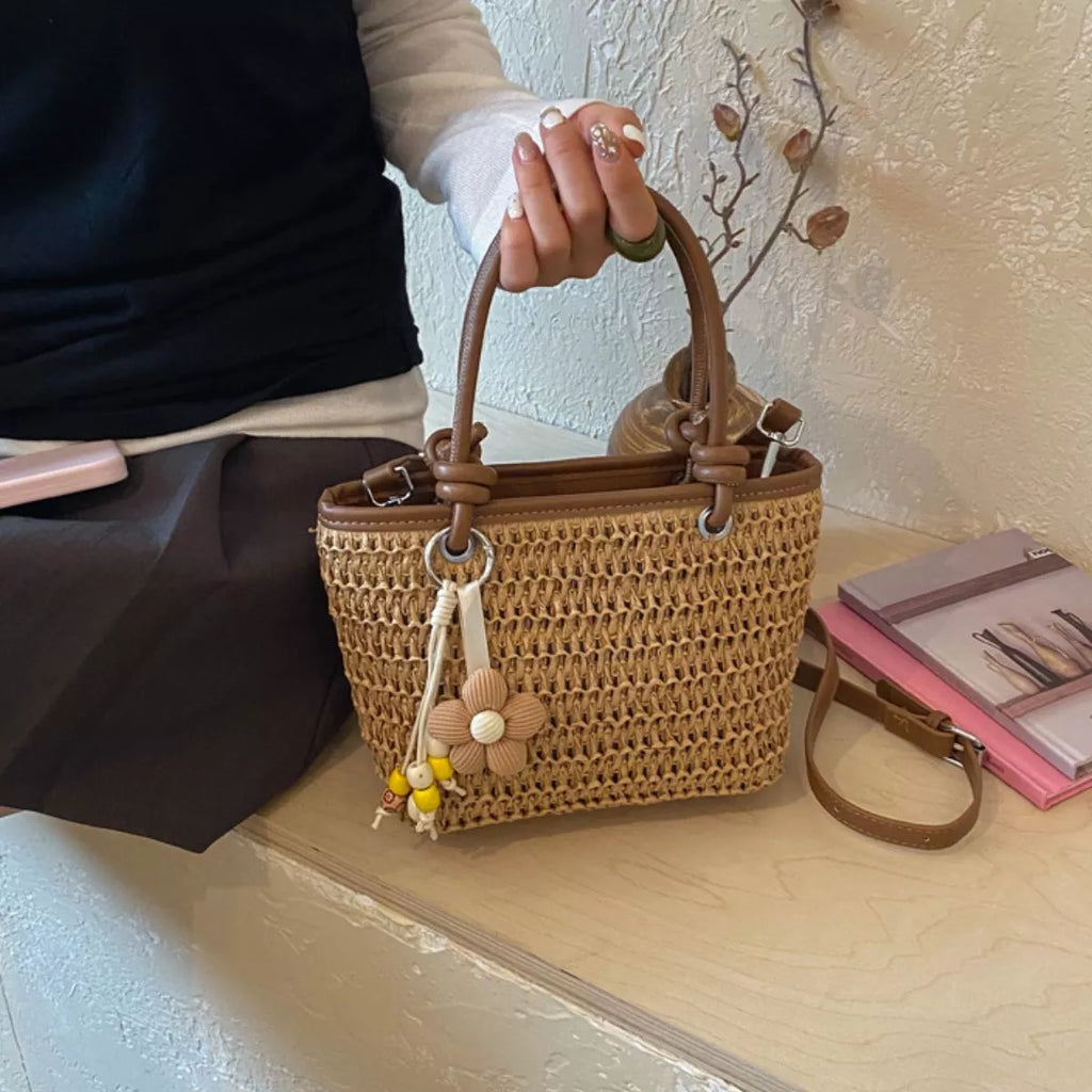 Woven Straw Shoulder Bag