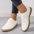 Round Toe Lace-Up Flats Sneakers
