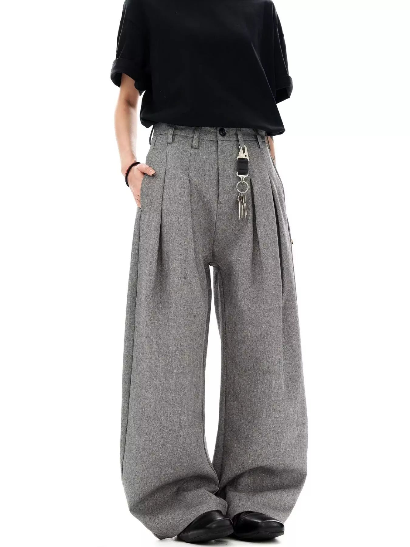 Men's Plus Size Wide Leg Pleated Pants