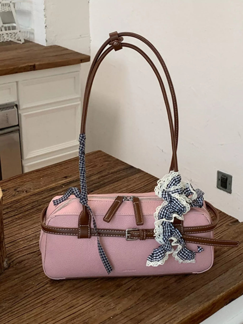 Decorative Buckle Shoulder Bag