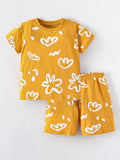 Children's Round Neck Top and Shorts Set